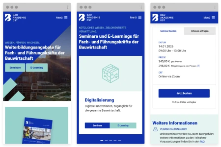 Responsive Website für die Bauakademie Ost gGmbH