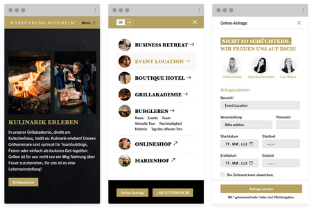 Responsive Website für die Marienburg Monheim