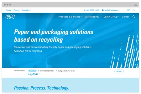 Responsive Website für die LEIPA Group