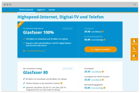Responsive Website für den Monheimer Energie- und Multimedia-Versorger MEGA