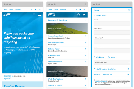 Responsive Website für die LEIPA Group