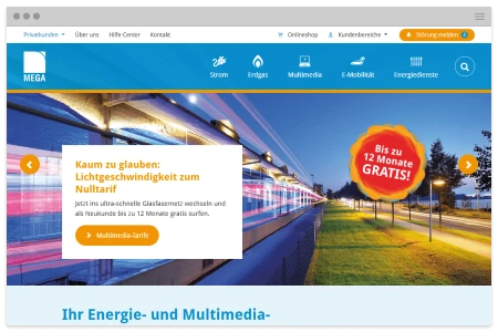 Responsive Website für den Monheimer Energie- und Multimedia-Versorger MEGA