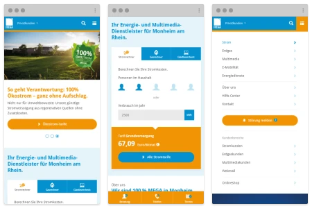 Responsive Website für den Monheimer Energie- und Multimedia-Versorger MEGA