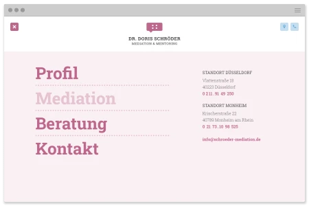 Corporate Website und Identity für Schröder Mediation aus Düsseldorf