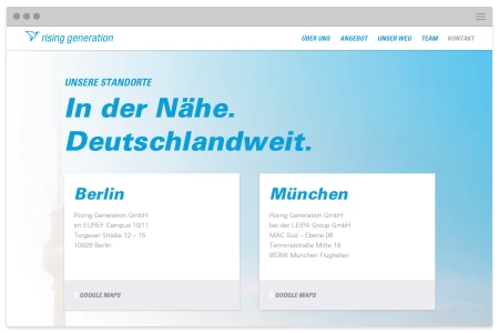 Responsive Website und Branding für Rising Generation