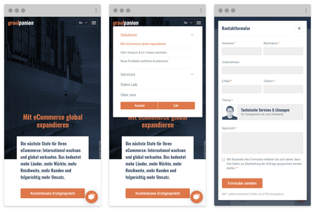 Responsive Website und Branding für Growpanion
