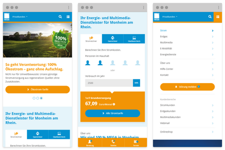 Responsive Website für den Monheimer Energie- und Multimedia-Versorger MEGA