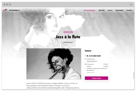 Responsive Website für Jazz in Monheim e.V.