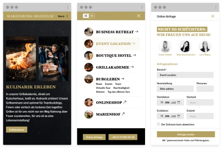Responsive Website für die Marienburg Monheim