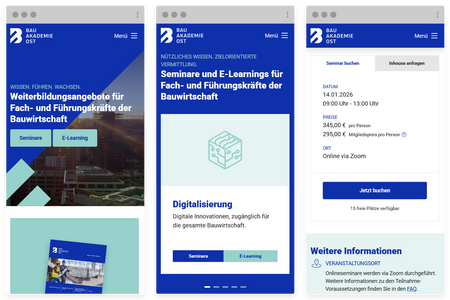 Responsive Website für die Bauakademie Ost gGmbH