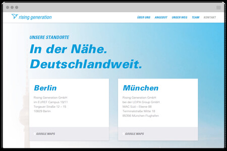 Responsive Website und Branding für Rising Generation
