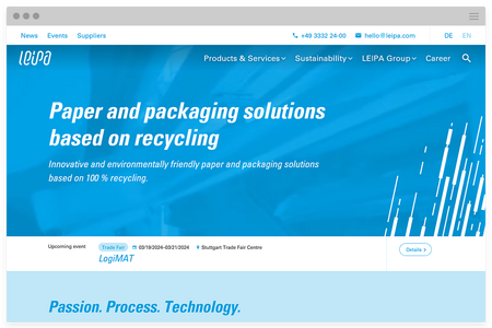 Responsive Website für die LEIPA Group