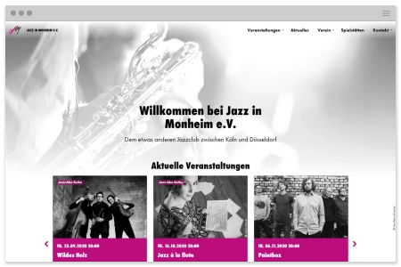 Responsive Website für Jazz in Monheim e.V.